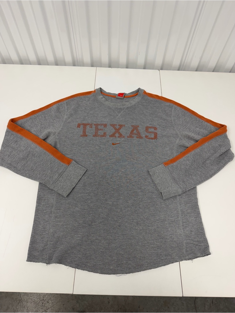 Nike Gray Sweatshirt with Orange Stripe and TEXAS Print
